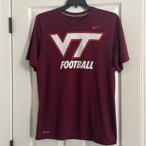 Nike Dri-Fit Men’s burgundy Virginia Tech Football t-shirt. Size Medium.